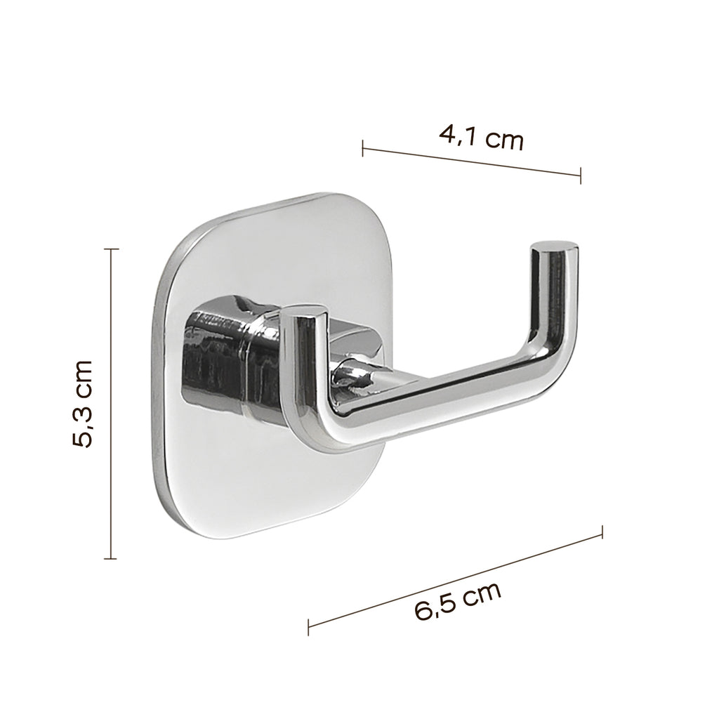 Appendiabiti doppio in acciaio inox e cromall Teide di Gedy - Cromato