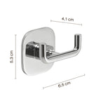 Appendiabiti doppio in acciaio inox e cromall Teide di Gedy - Cromato