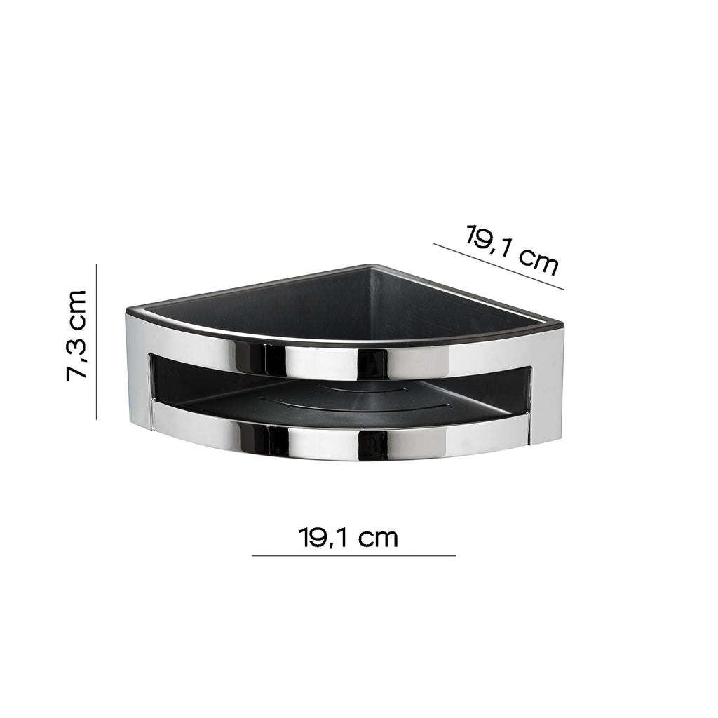 Portaoggetti doccia angolare modello Zante di Gedy - Cromato/Nero