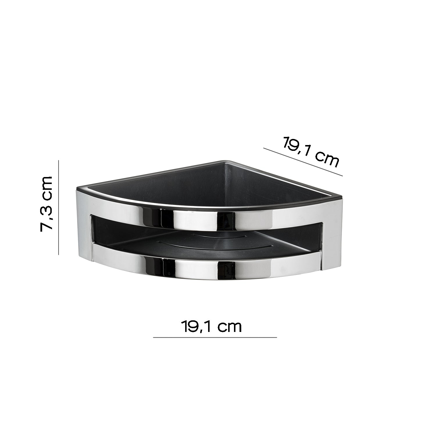 Portaoggetti doccia angolare modello Zante di Gedy - Cromato/Nero