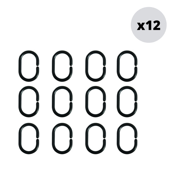 Anelli per Tenda da doccia da 12 - Nero