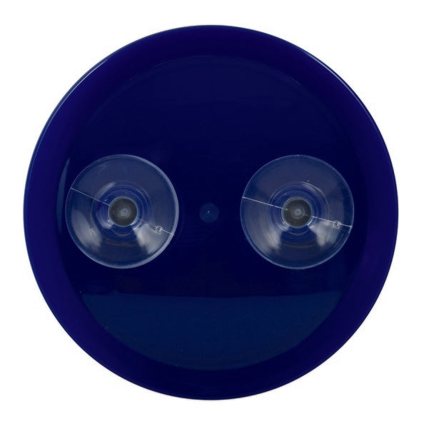 Specchio da bagno ingranditore rotondo con ventosa colore blu