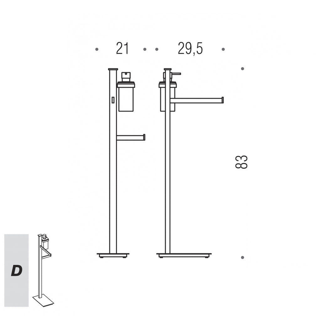 Piantana destra con spandisapone