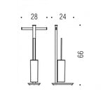 Piantana con doppio porta rotolo e porta scopino in ottone Units di Colombo Design