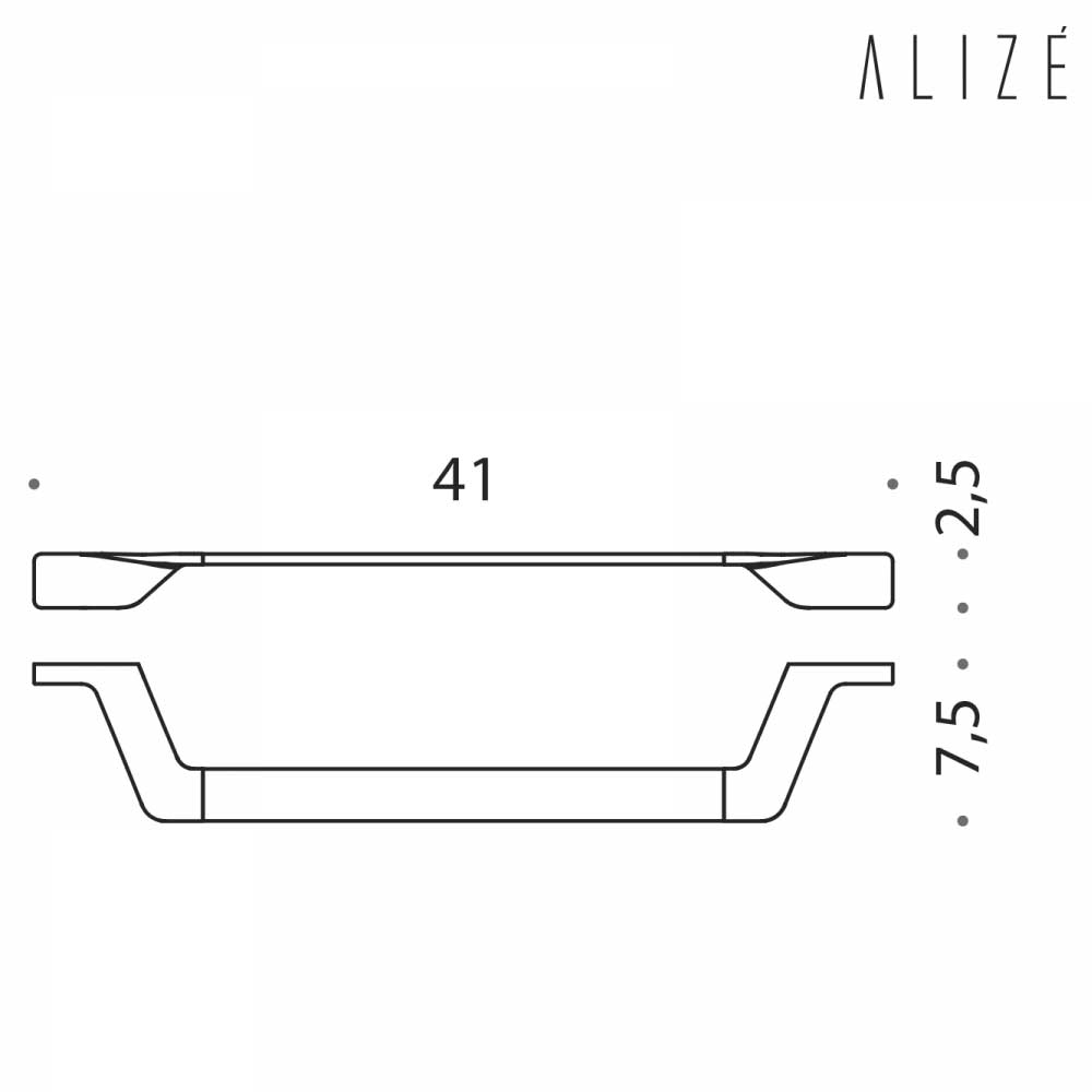 Porta Salviette in ottone cromato lunghezza 41 cm Colombo Design collezione AlizÃ¨ Con fissaggio a tassello inclusi