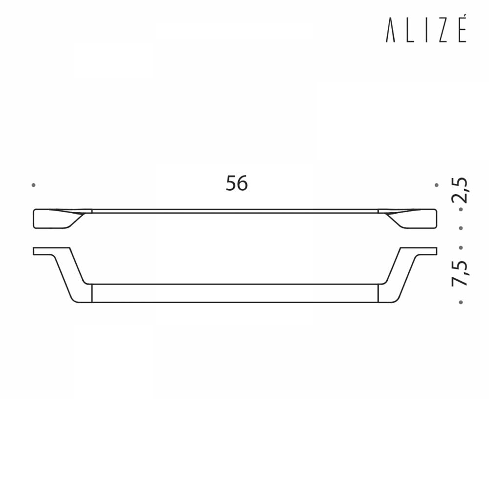 Porta Salviette in ottone cromato lunghezza 56 cm Colombo Design collezione AlizÃ¨ Con fissaggio a tassello inclusi