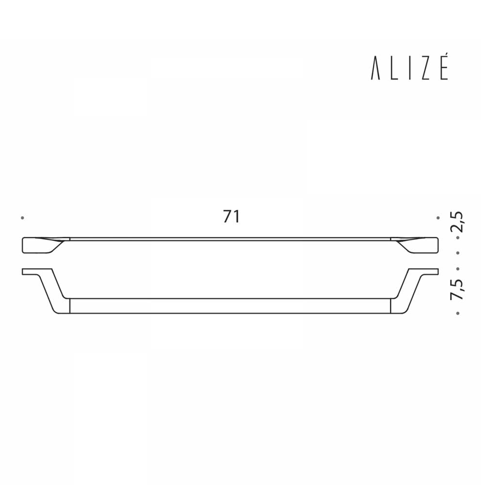 Porta Salviette in ottone cromato lunghezza 71 cm Colombo Design collezione Mini Con fissaggio a tassello inclusi