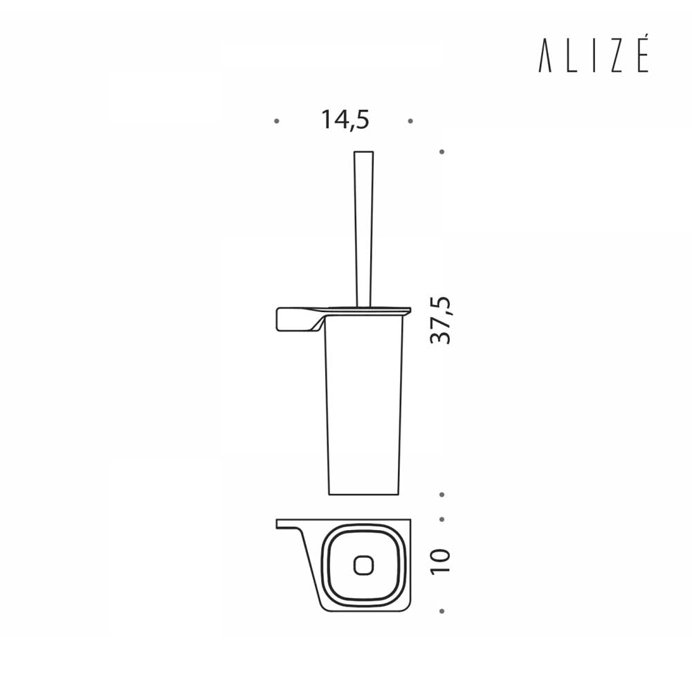 Porta scopino WC sospeso in ottone cromato versione destra Colombo Design collezione AlizÃ¨ Con fissaggio a tassello inclusi
