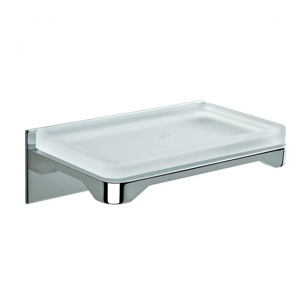 Porta sapone da bagno in ottone cromato  Colombo Design collezione Forever con fissaggio ad Incollo 3M