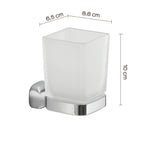 Portaspazzolini a parete in Acciaio Inox e Vetro Satinato Gedy serie Stelvio - Cromato