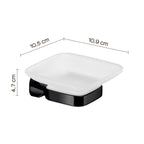 Portasapone a parete in Acciaio Inox e Vetro Satinato Gedy serie Stelvio - Nero Matt