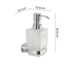 Dispenser sapone a parete in Acciaio Inox e Vetro Satinato Gedy serie Stelvio - Cromato