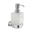 Dispenser sapone a parete in Acciaio Inox e Vetro Satinato Gedy serie Stelvio - Cromato