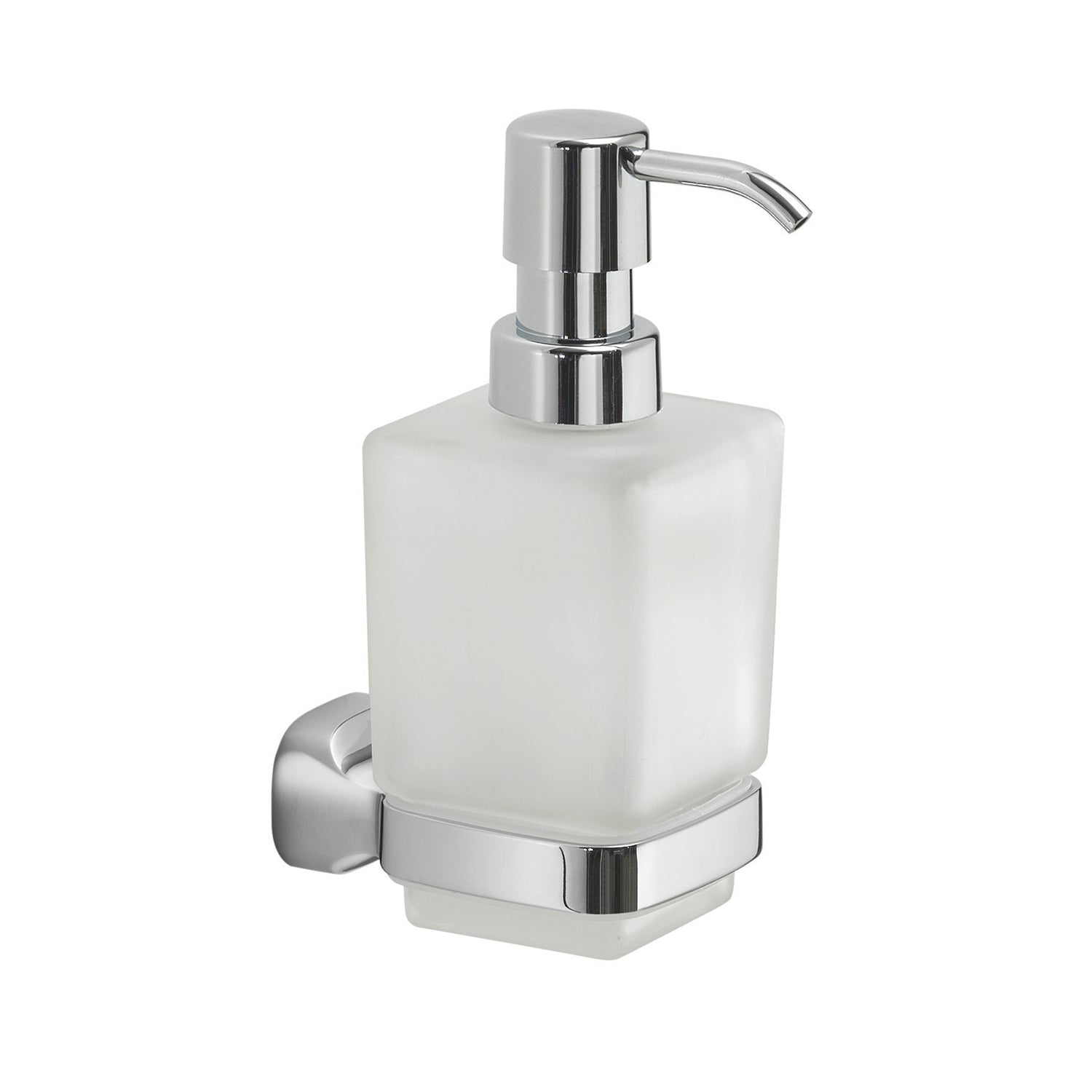 Dispenser sapone a parete in Acciaio Inox e Vetro Satinato Gedy serie Stelvio - Cromato