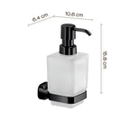 Dispenser sapone a parete in Acciaio Inox e Vetro Satinato Gedy serie Stelvio - Nero Matt
