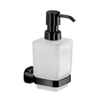 Dispenser sapone a parete in Acciaio Inox e Vetro Satinato Gedy serie Stelvio - Nero Matt