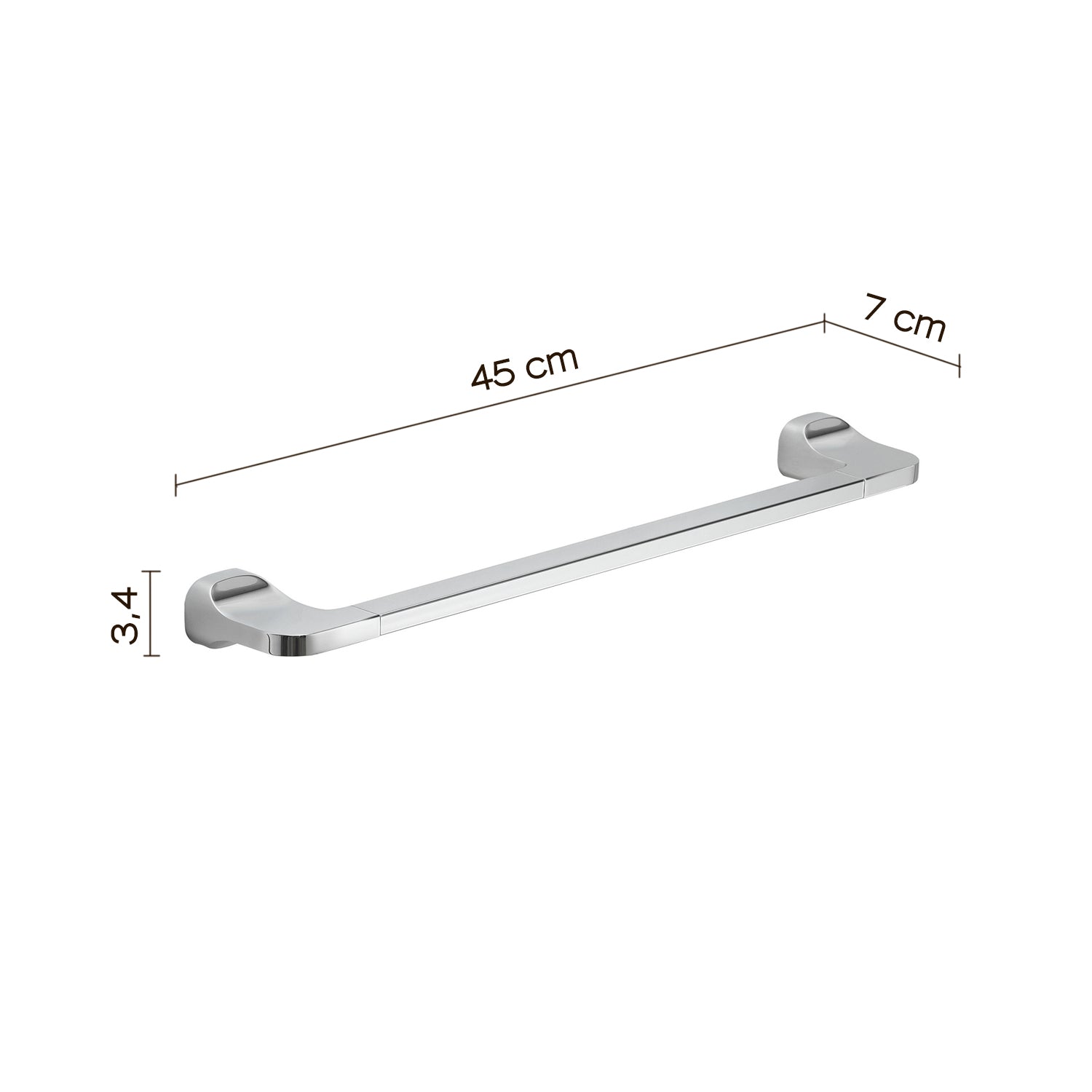 Porta asciugamani 45 cm in Acciaio Inox Gedy serie Stelvio - Cromato