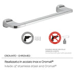 Porta asciugamani 45 cm in Acciaio Inox Gedy serie Stelvio - Cromato