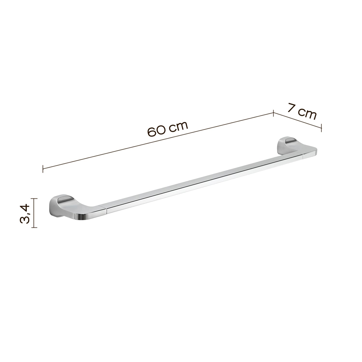 Porta asciugamani 60 cm in Acciaio Inox Gedy serie Stelvio - Cromato