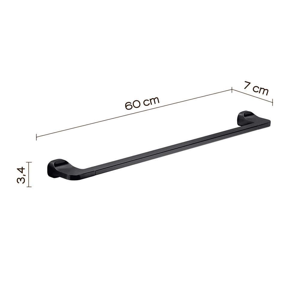 Porta asciugamani 60 cm in Acciaio Inox Gedy serie Stelvio - Nero Matt