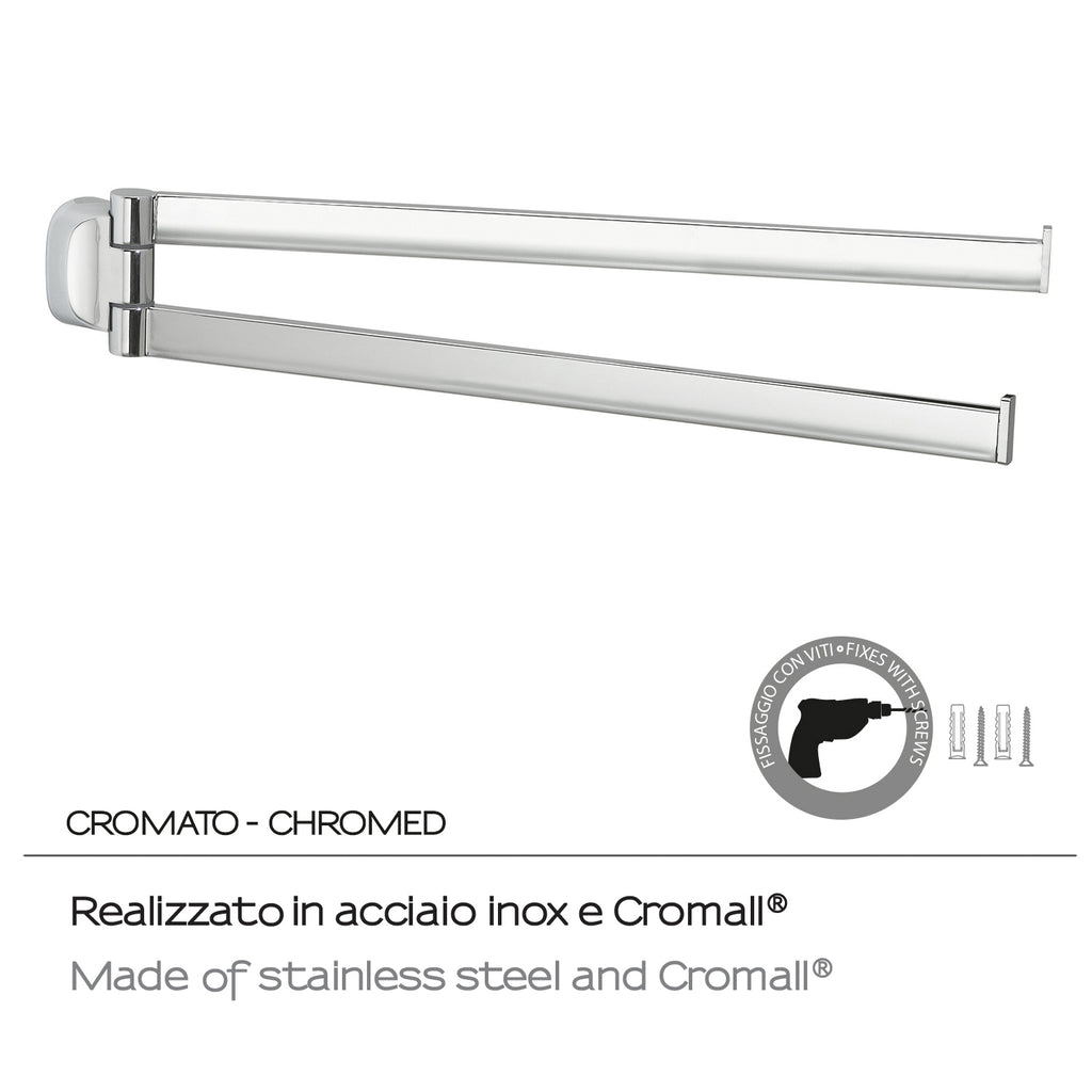 Porta asciugamani a snodo in Acciaio Inox Gedy serie Stelvio - Cromato