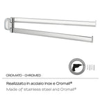 Porta asciugamani a snodo in Acciaio Inox Gedy serie Stelvio - Cromato