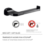 Portarotolo a parete in Acciaio Inox Gedy serie Stelvio - Nero Matt