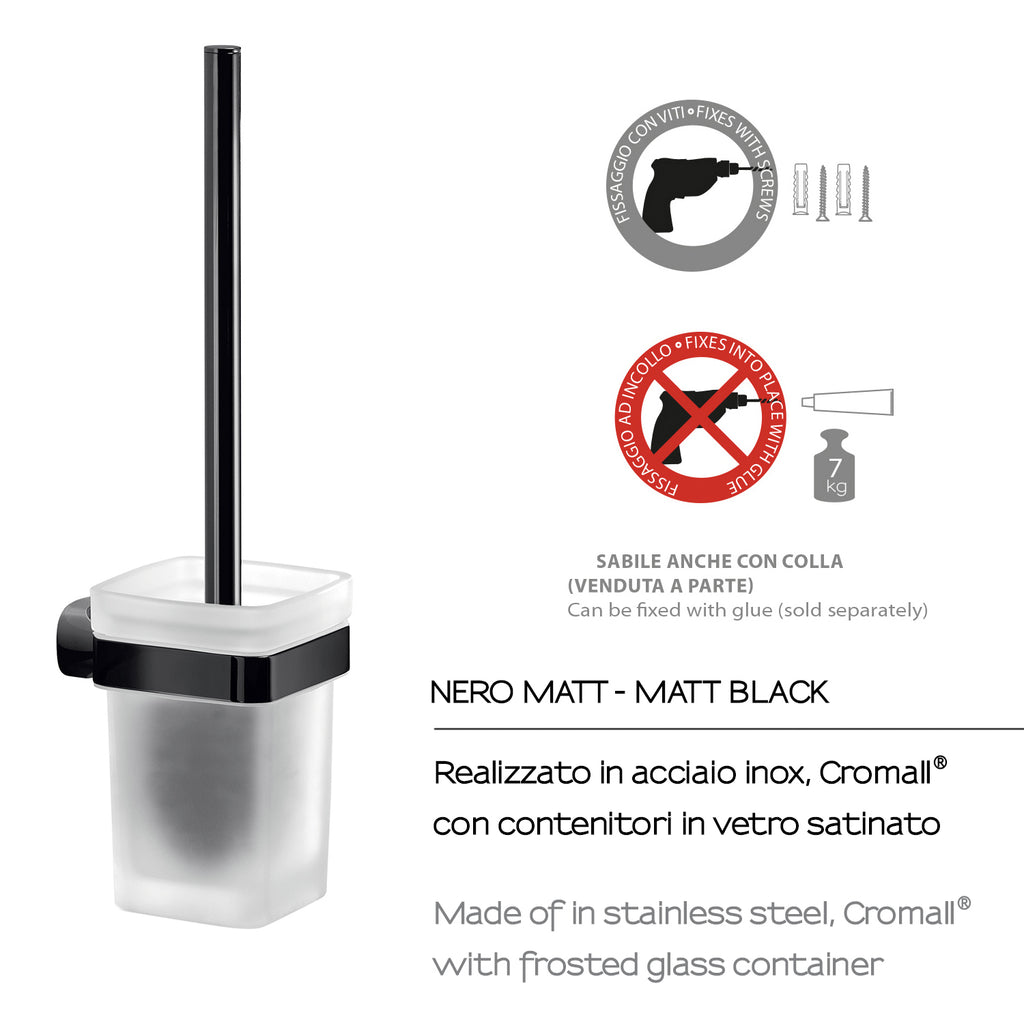 Scopino a parete in Acciaio Inox Gedy serie Stelvio - Nero Matt