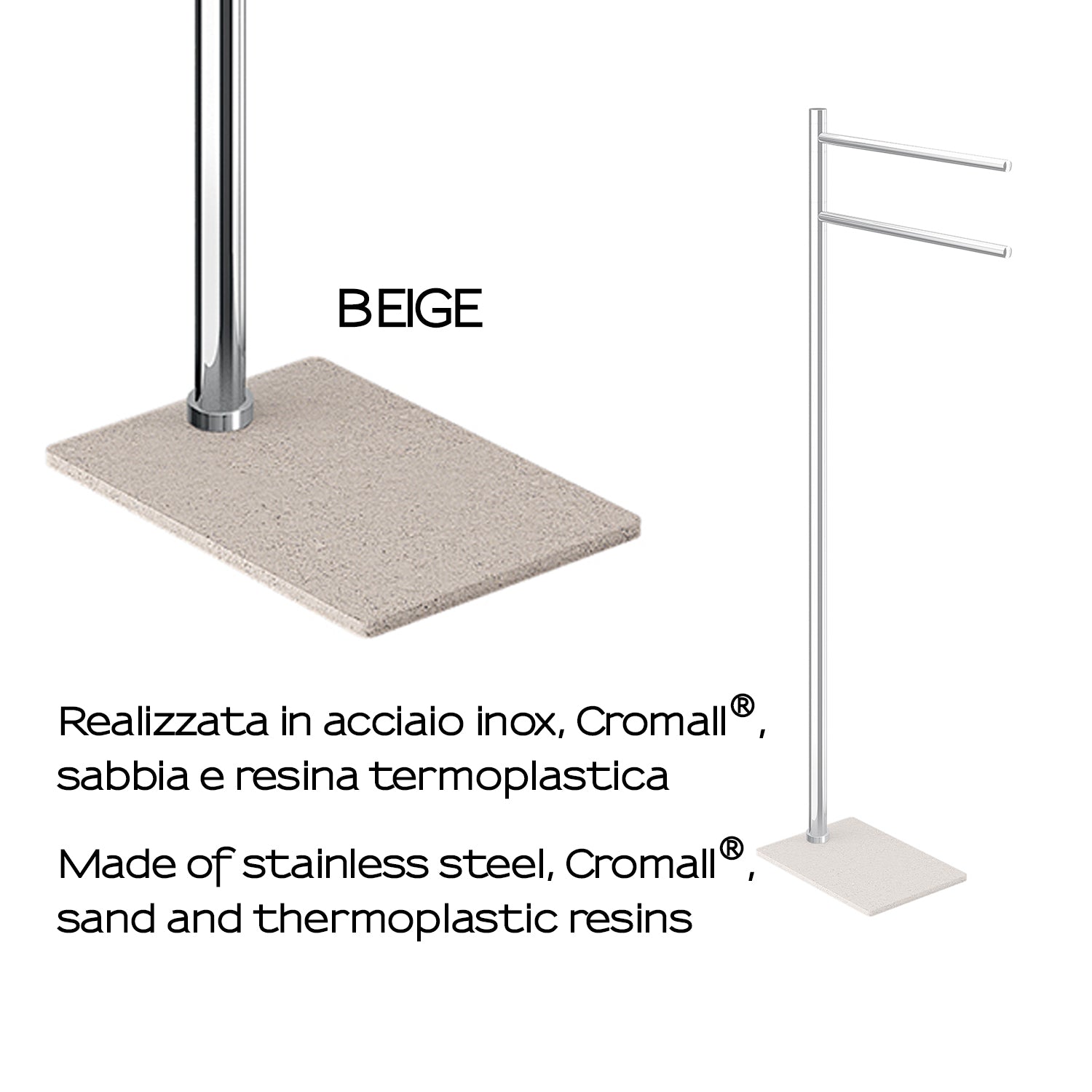 Piantana portasciugamani in Acciaio Inox Gedy serie Trilly - Beige