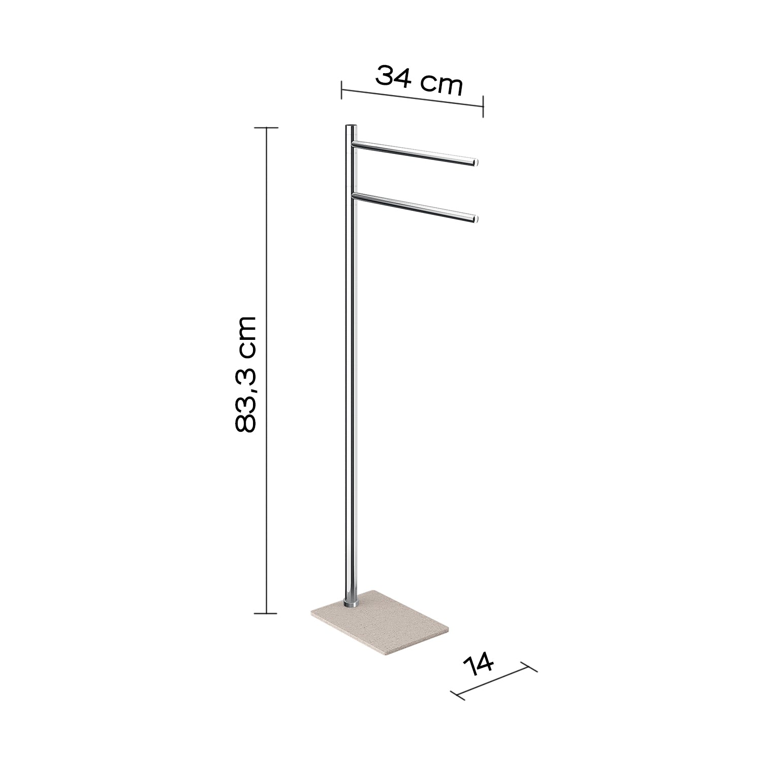 Piantana portasciugamani in Acciaio Inox Gedy serie Trilly - Beige