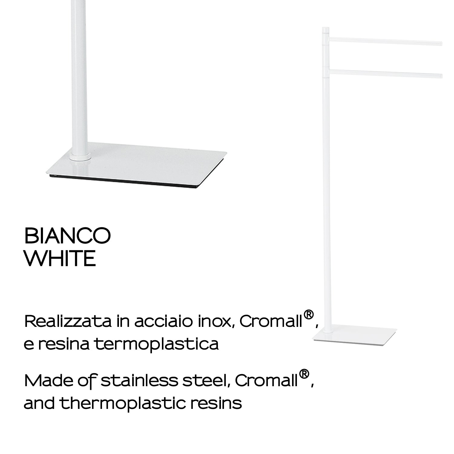 Piantana portasciugamani in Acciaio Inox Gedy serie Trilly - Bianco