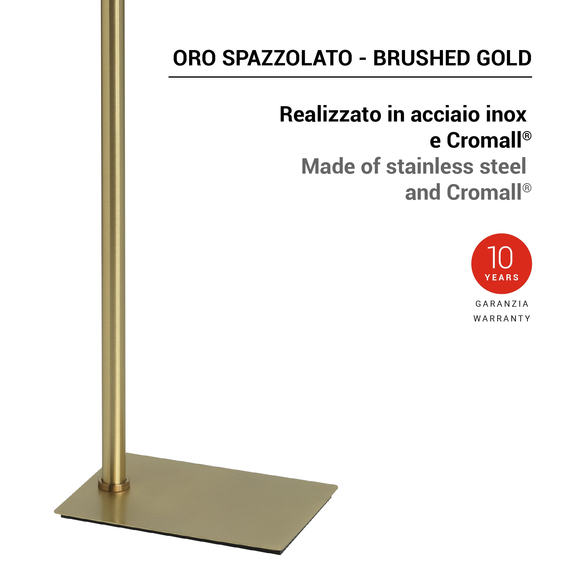 Piantana portasciugamani in Acciaio Inox Gedy serie Trilly - Oro Spazzolato