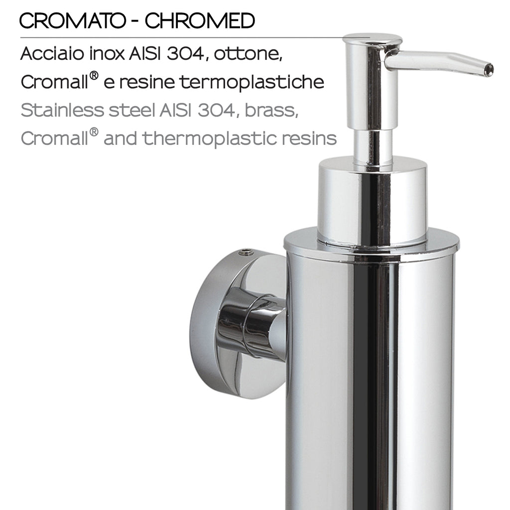 Dosasapone tondo modello Seal di Gedy in Acciaio Inox AISI 304 - Cromato