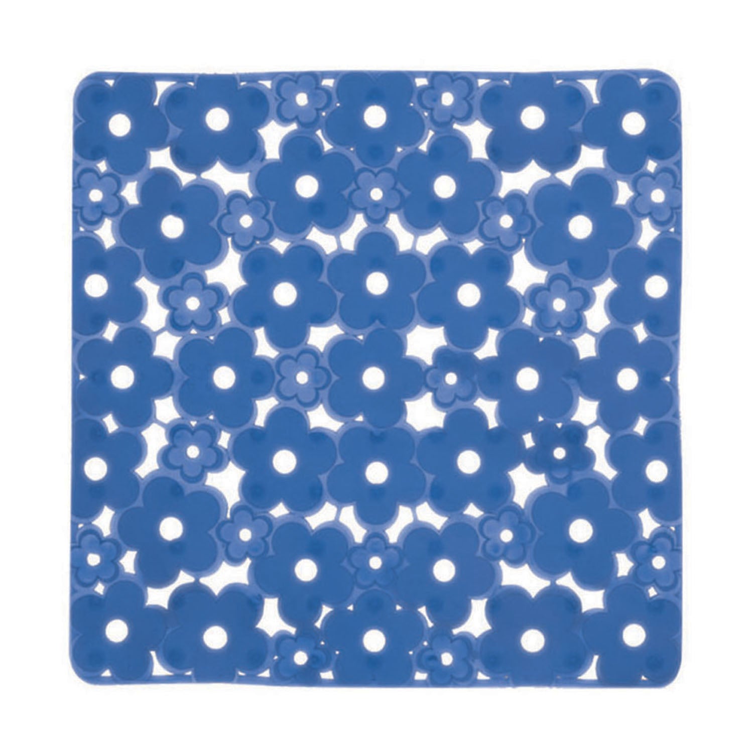Tappeto antiscivolo doccia 53x53 in PVC modello Margherita di Gedy - Azzurro