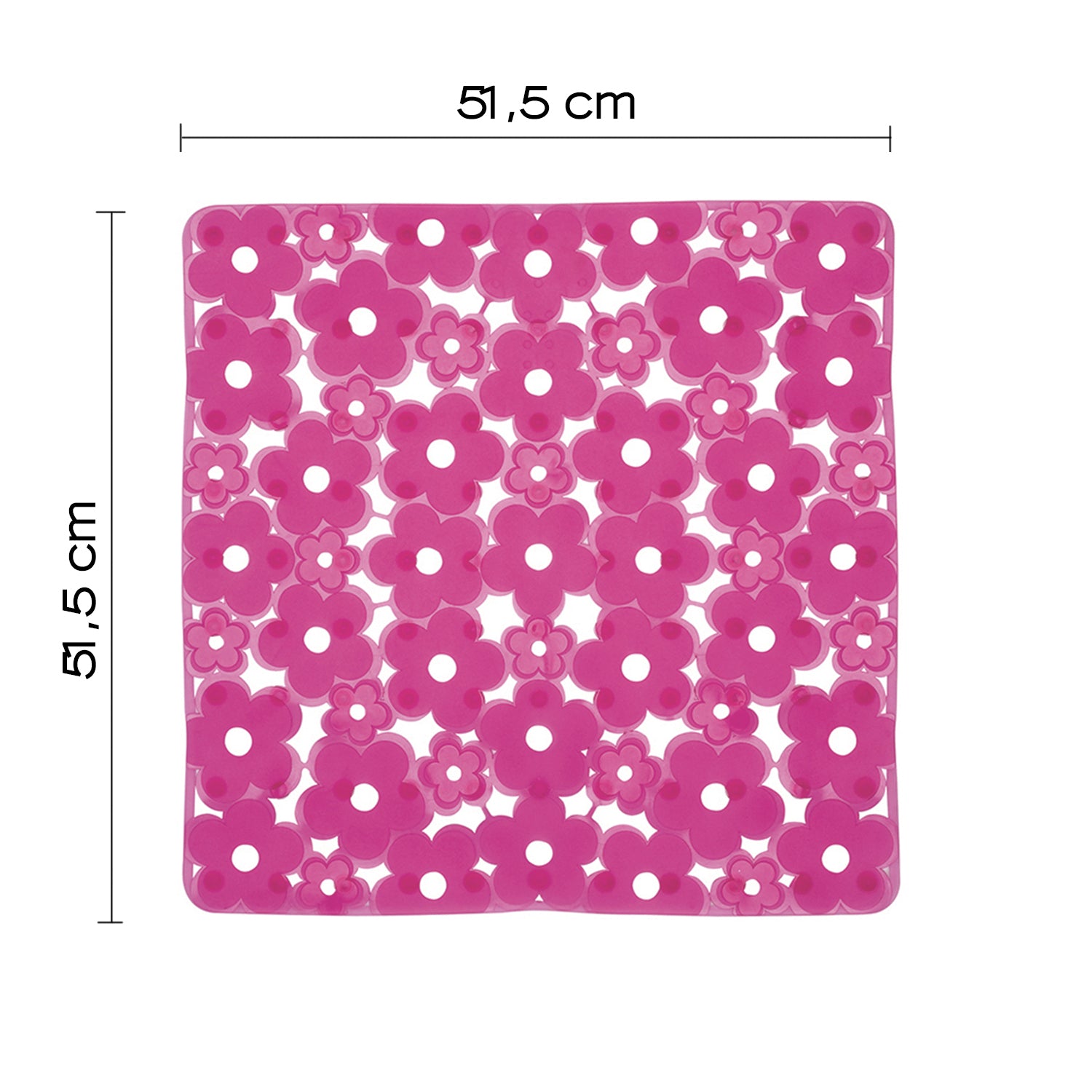 Tappeto antiscivolo doccia 53x53 in PVC modello Margherita di Gedy - Fucsia