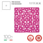 Tappeto antiscivolo doccia 53x53 in PVC modello Margherita di Gedy - Fucsia