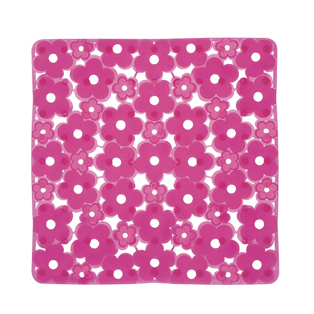 Tappeto antiscivolo doccia 53x53 in PVC modello Margherita di Gedy - Fucsia
