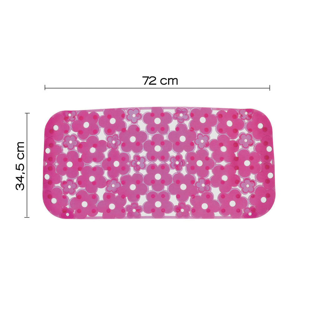 Tappeto antiscivolo vasca 73x35 in PVC modello Margherita di Gedy - Fucsia