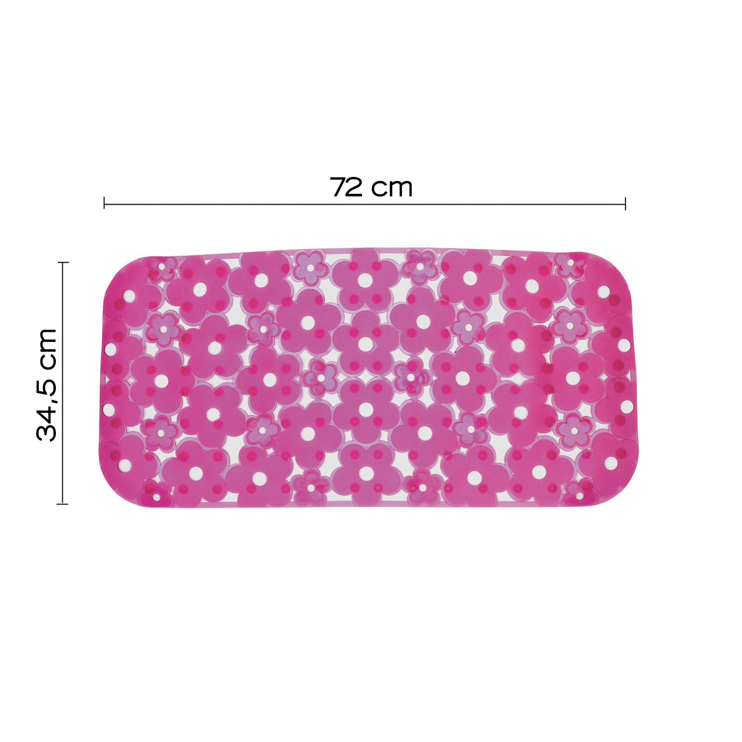 Tappeto antiscivolo vasca 73x35 in PVC modello Margherita di Gedy - Fucsia