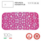 Tappeto antiscivolo vasca 73x35 in PVC modello Margherita di Gedy - Fucsia