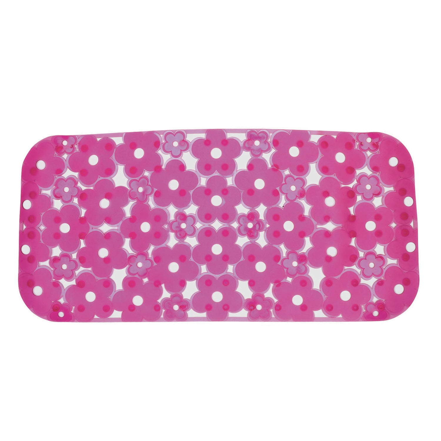 Tappeto antiscivolo vasca 73x35 in PVC modello Margherita di Gedy - Fucsia