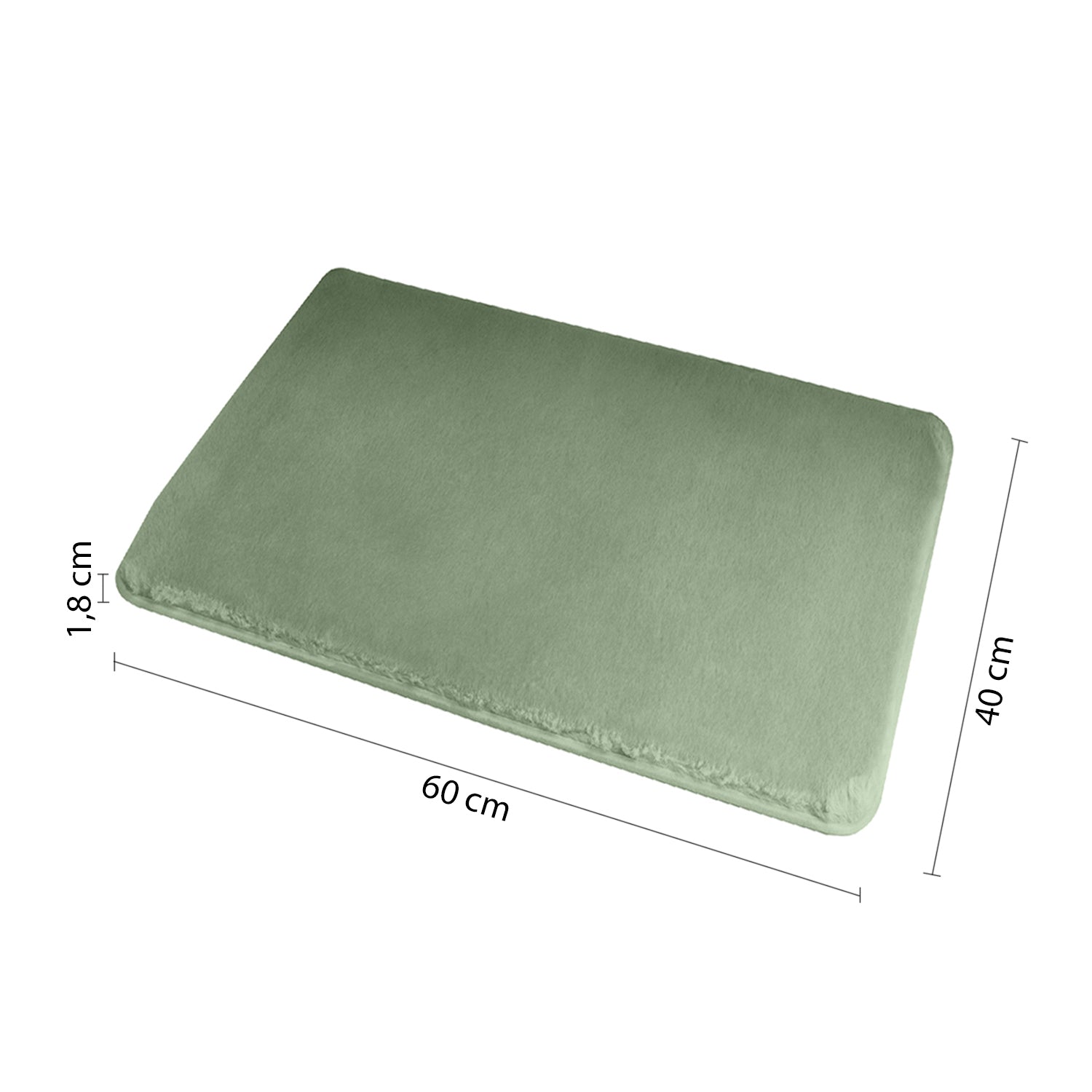 Tappeto bagno 40x60 cm modello Fuzzy di Gedy - Verde