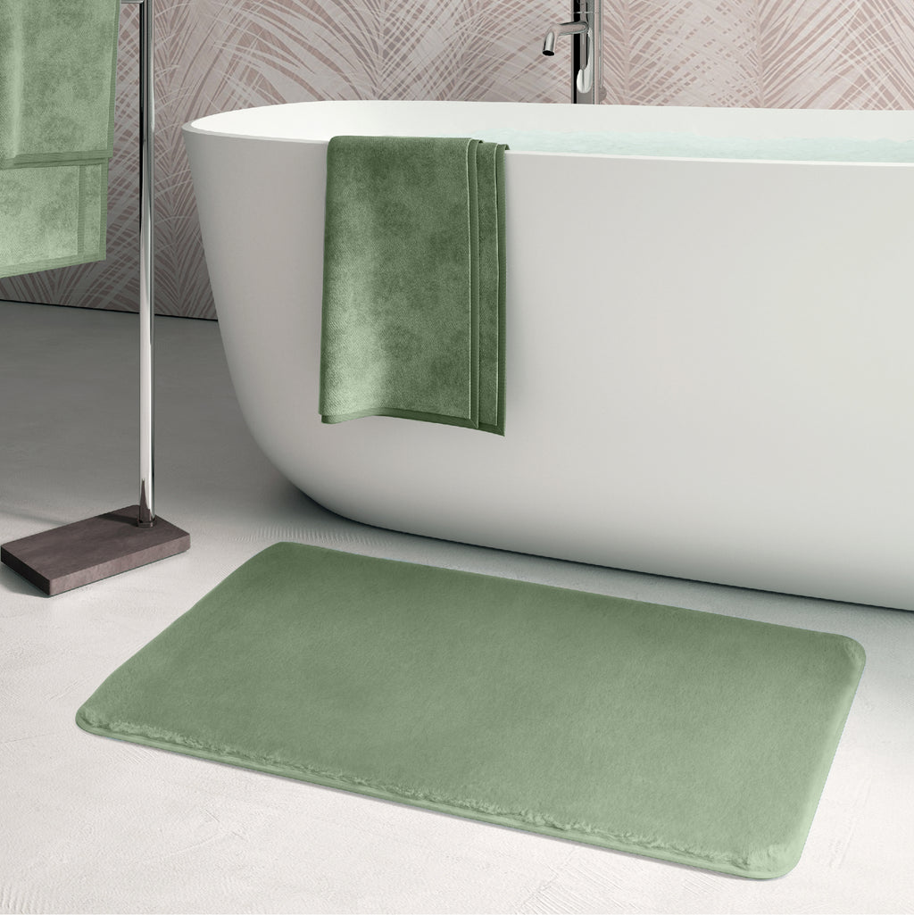 Tappeto bagno 40x60 cm modello Fuzzy di Gedy - Verde