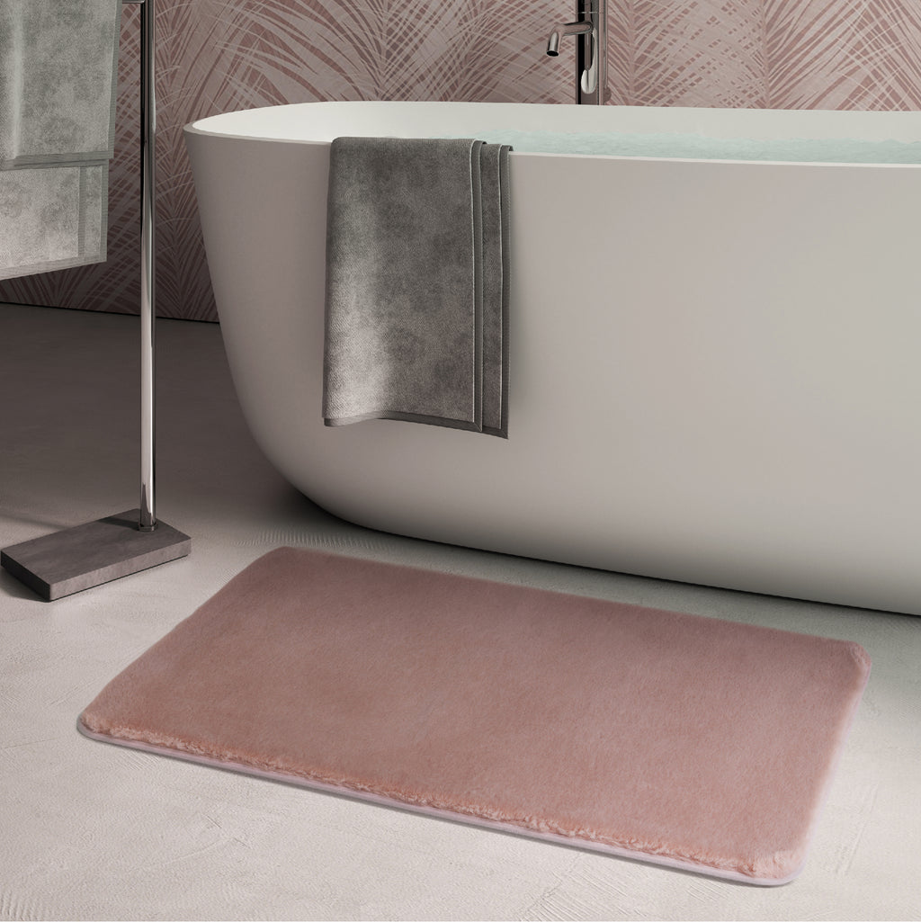 Tappeto bagno 40x60 cm modello Fuzzy di Gedy - Rosa