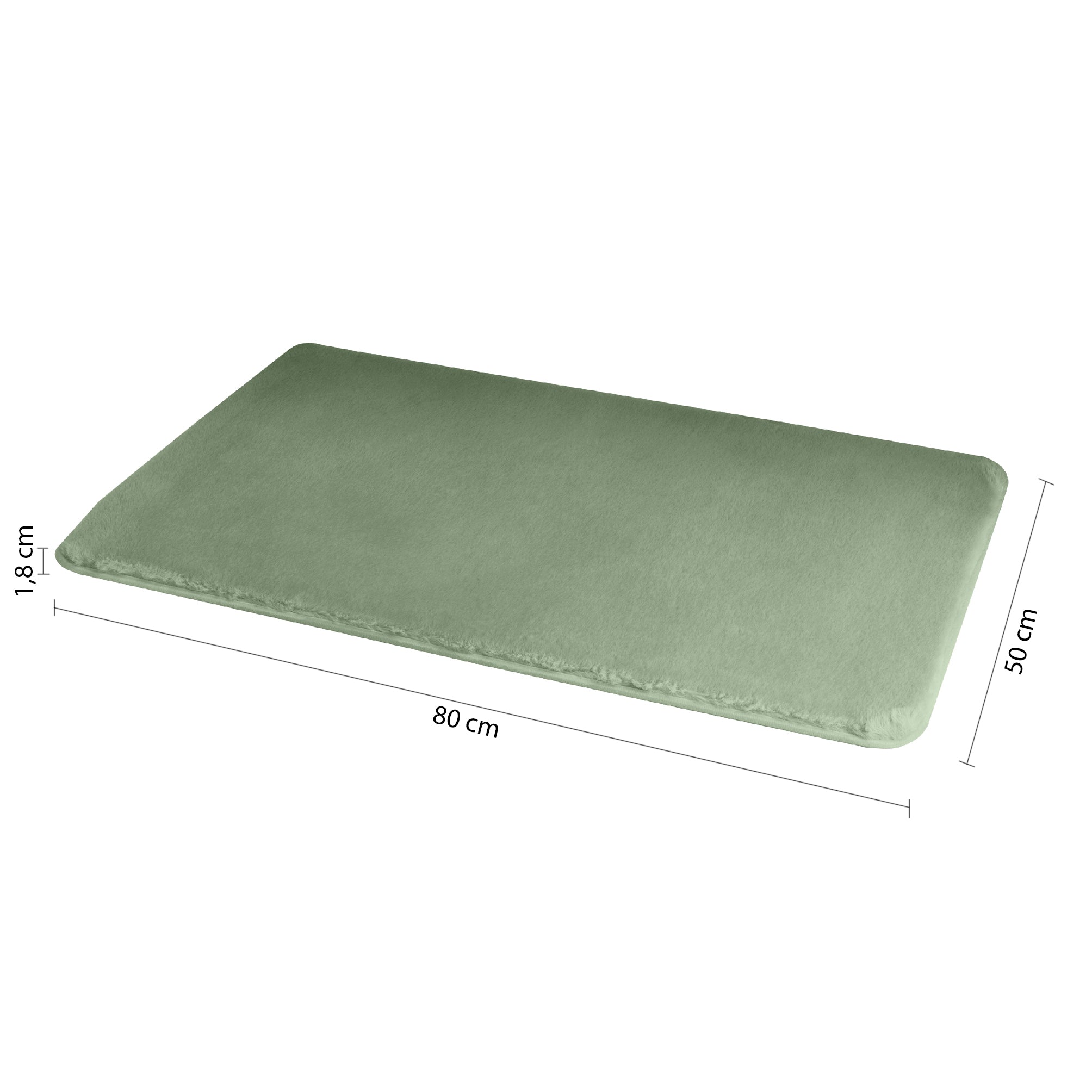 Tappeto bagno 50x80 cm modello Fuzzy di Gedy - Verde