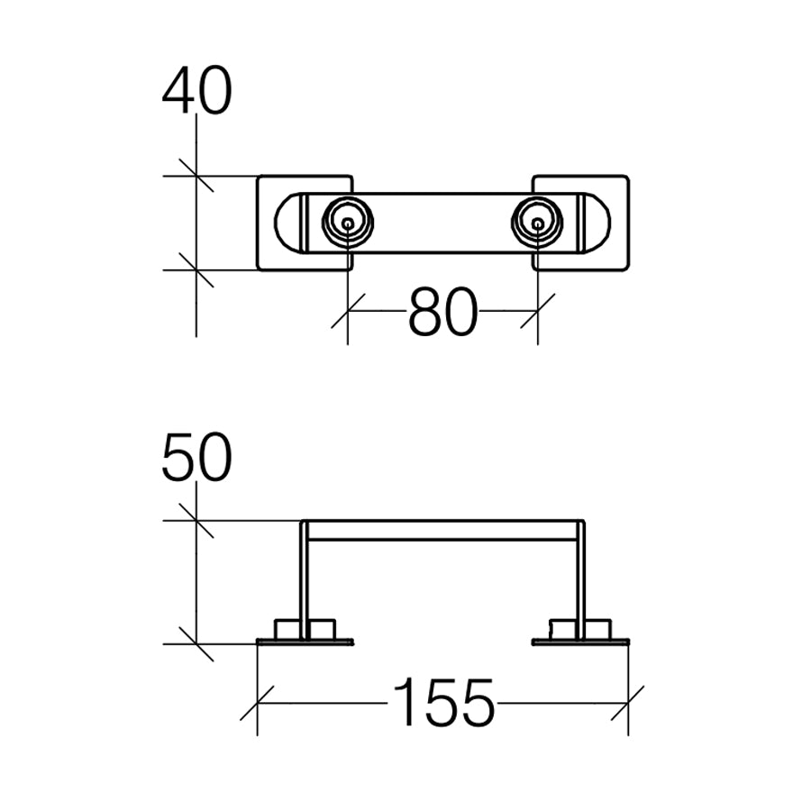 Appendino porta asciugamani doppio in ottone cromato Lineabeta modello Skuara