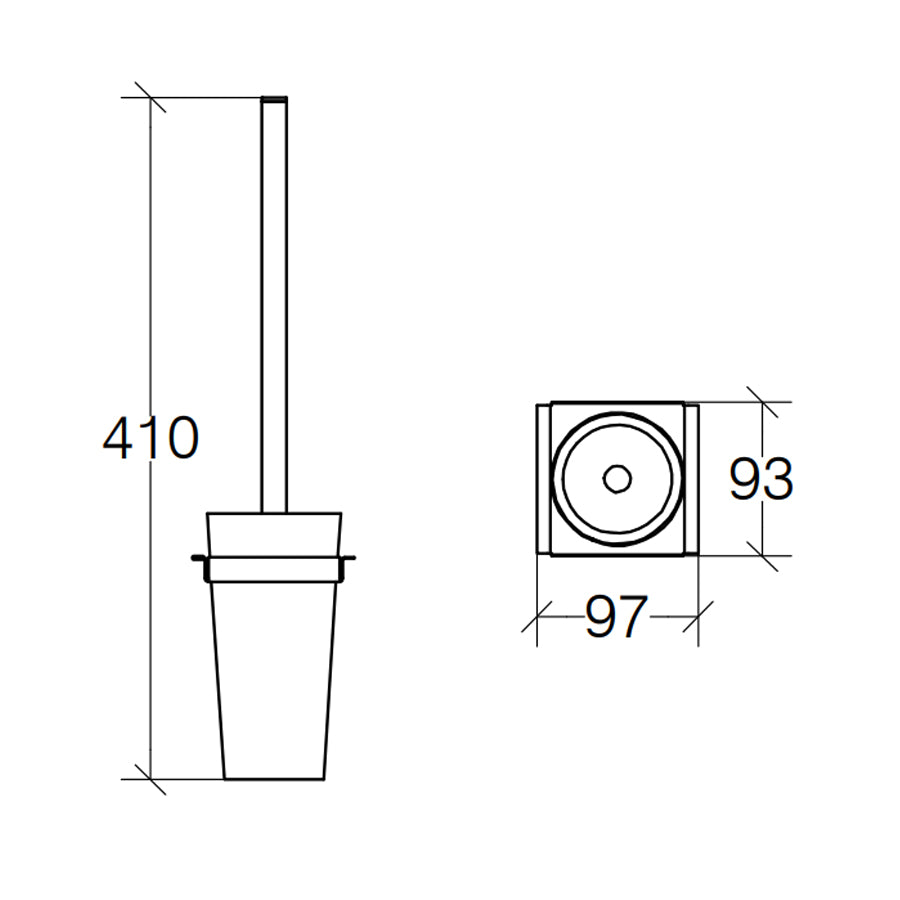 Portascopino in acciaio inox lucido Lineabeta modello Skuara