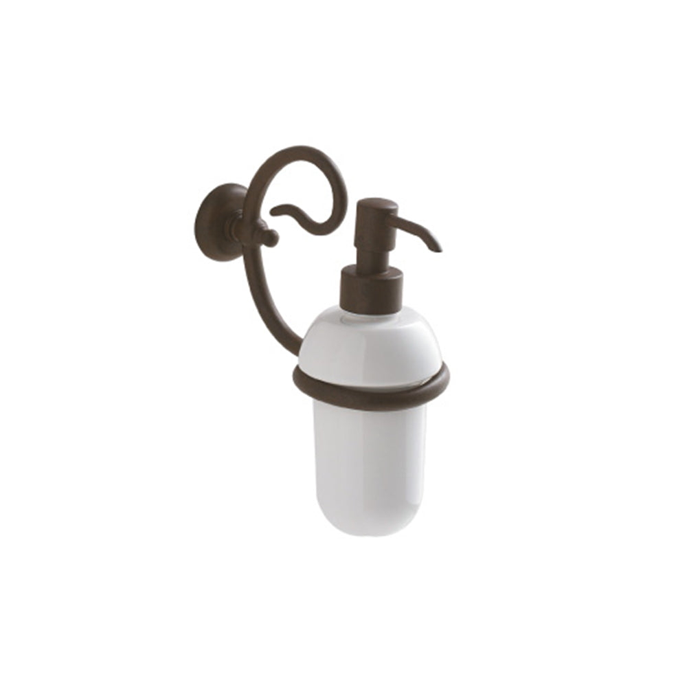 Dispenser sapone a parete collezione Paestum Globo - Ottone anticato