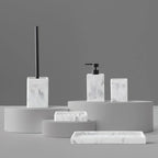 Dispenser sapone dâ€™appoggio BathCore serie MarbleEffetto marmo bianco