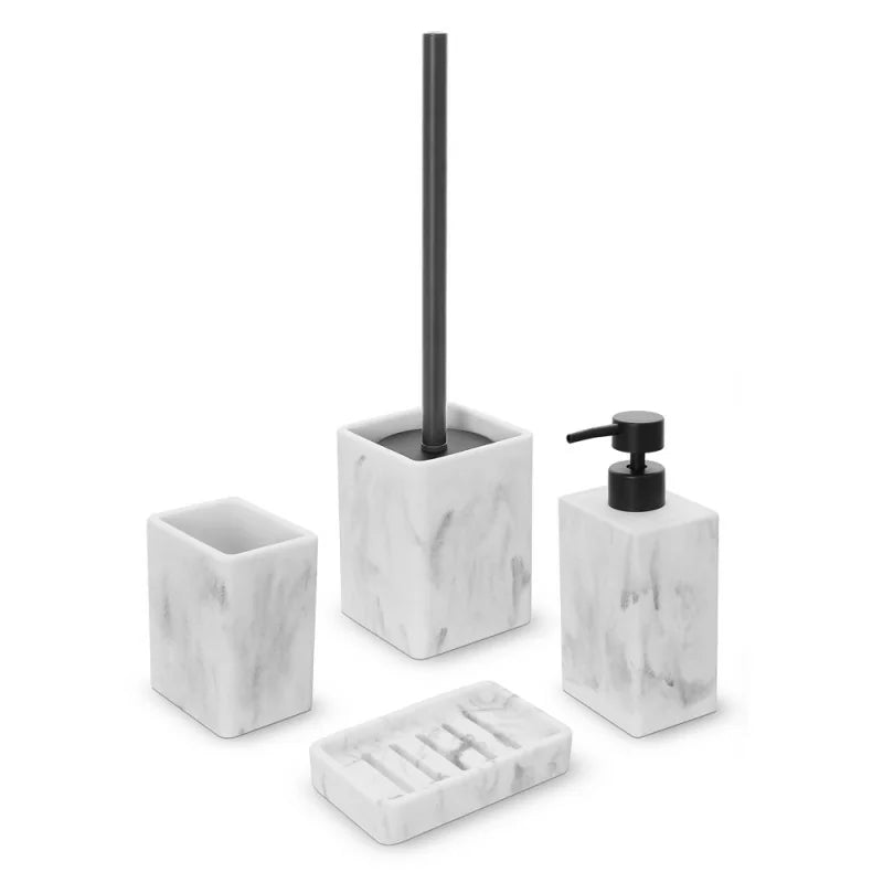 Set accessori bagno BathCore serie MarbleEffetto marmo bianco